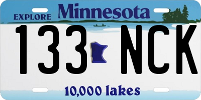 MN license plate 133NCK