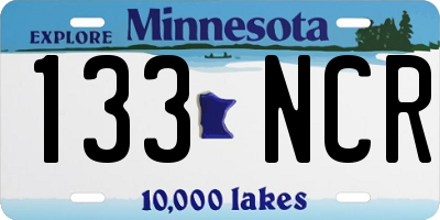 MN license plate 133NCR