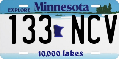 MN license plate 133NCV