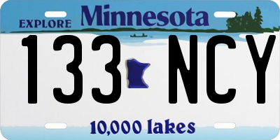 MN license plate 133NCY