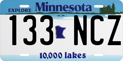 MN license plate 133NCZ