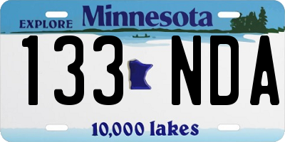 MN license plate 133NDA