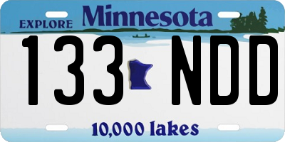 MN license plate 133NDD