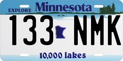 MN license plate 133NMK