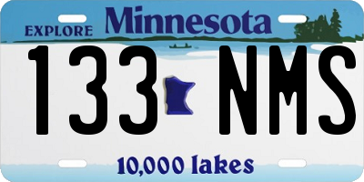 MN license plate 133NMS