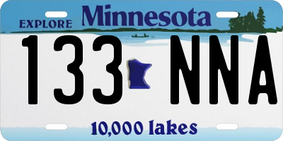 MN license plate 133NNA