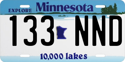 MN license plate 133NND
