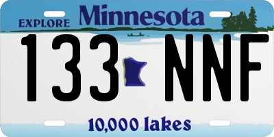 MN license plate 133NNF