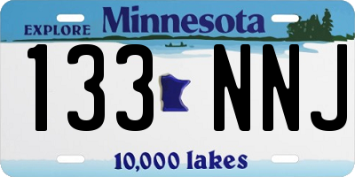 MN license plate 133NNJ