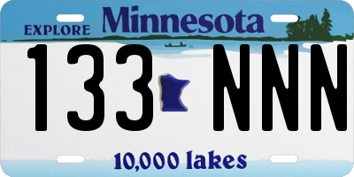 MN license plate 133NNN