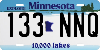 MN license plate 133NNQ