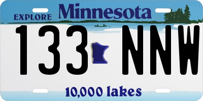 MN license plate 133NNW