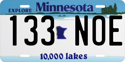MN license plate 133NOE