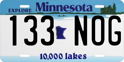 MN license plate 133NOG