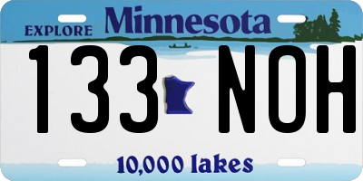 MN license plate 133NOH