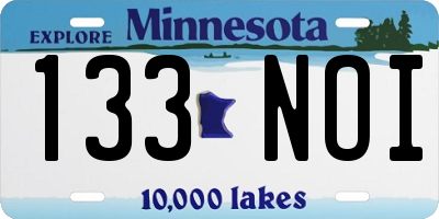 MN license plate 133NOI