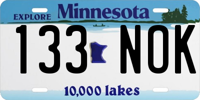 MN license plate 133NOK