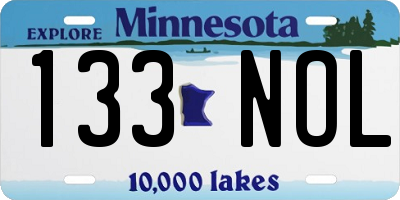 MN license plate 133NOL