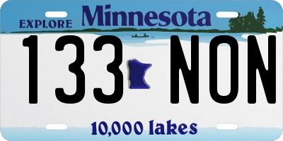 MN license plate 133NON