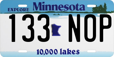 MN license plate 133NOP