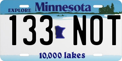 MN license plate 133NOT