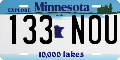MN license plate 133NOU