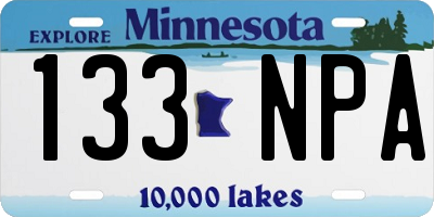 MN license plate 133NPA