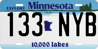 MN license plate 133NYB
