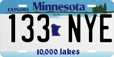 MN license plate 133NYE