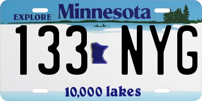 MN license plate 133NYG