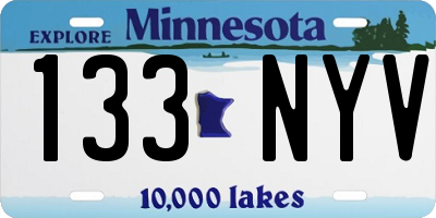 MN license plate 133NYV