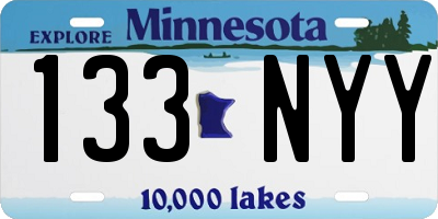 MN license plate 133NYY