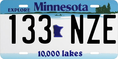 MN license plate 133NZE