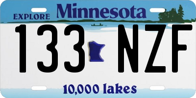 MN license plate 133NZF