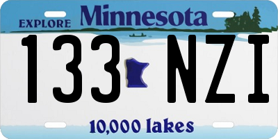 MN license plate 133NZI