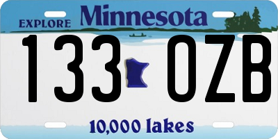 MN license plate 133OZB