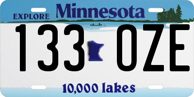 MN license plate 133OZE