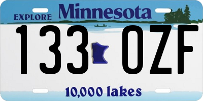 MN license plate 133OZF