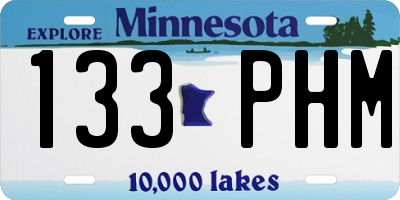 MN license plate 133PHM