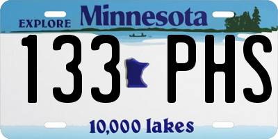 MN license plate 133PHS