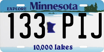 MN license plate 133PIJ