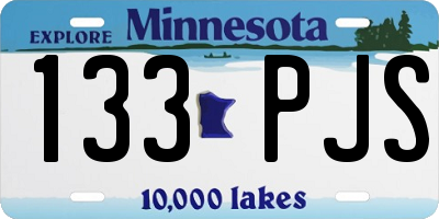 MN license plate 133PJS