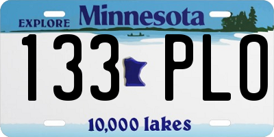 MN license plate 133PLO