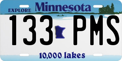 MN license plate 133PMS