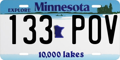 MN license plate 133POV
