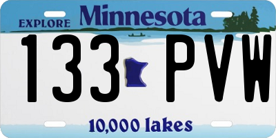 MN license plate 133PVW