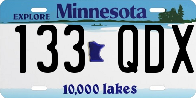MN license plate 133QDX