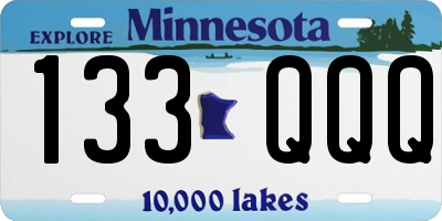 MN license plate 133QQQ