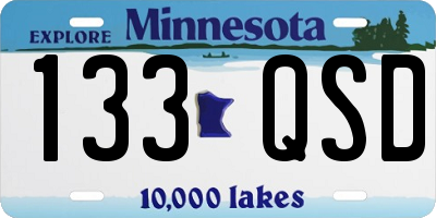MN license plate 133QSD