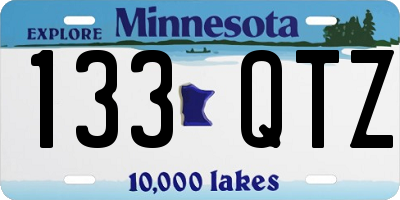 MN license plate 133QTZ